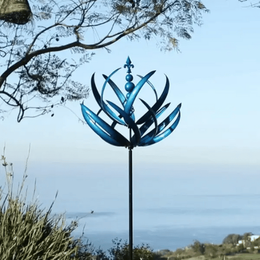 The Azure Lotus Kinetic Wind Spinner
