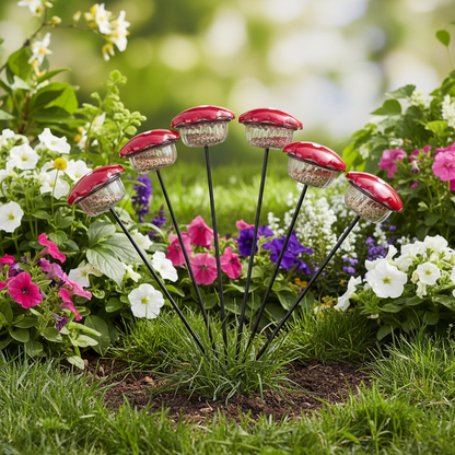 The "Aura-Stake" Decentralized Hummingbird Nectar Feeder Suite | 6-Pack Integrated Garden Stake System | Birds Choice