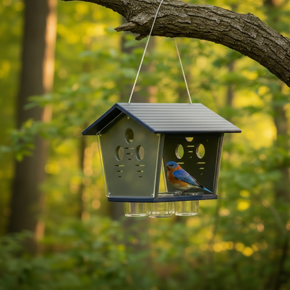 The 'Members Only Buffet' Ultimate Enclosed Bluebird Feeder | JCS Wildlife Recycled Poly-Lumber Bluebird Mealworm Feeder