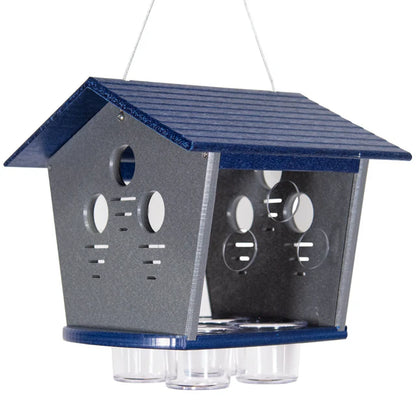 The 'Members Only Buffet' Ultimate Enclosed Bluebird Feeder | JCS Wildlife Recycled Poly-Lumber Bluebird Mealworm Feeder