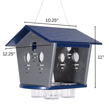 The 'Members Only Buffet' Ultimate Enclosed Bluebird Feeder | JCS Wildlife Recycled Poly-Lumber Bluebird Mealworm Feeder