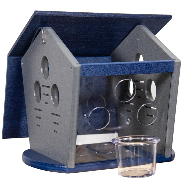 The 'Members Only Buffet' Ultimate Enclosed Bluebird Feeder | JCS Wildlife Recycled Poly-Lumber Bluebird Mealworm Feeder