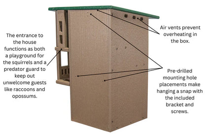 The "Poly-Summit" Nut House Citadel | Heavy-Duty Poly Squirrel Nesting Box | JCS Wildlife